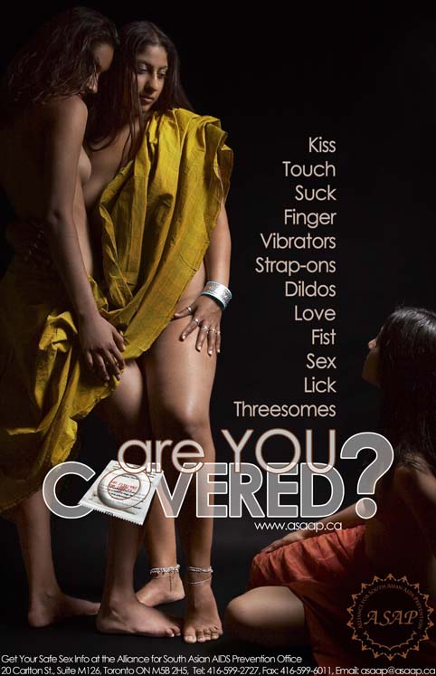 Poster about lesbians and condoms